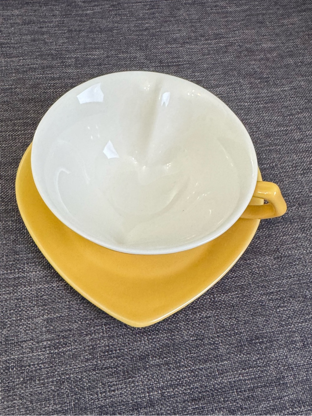 Mary Kay Yellow Heart Cup Saucer Set
